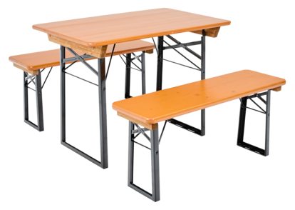 Shorty Bierzeltgarnitur in Kiefer ohne Hintergrund.