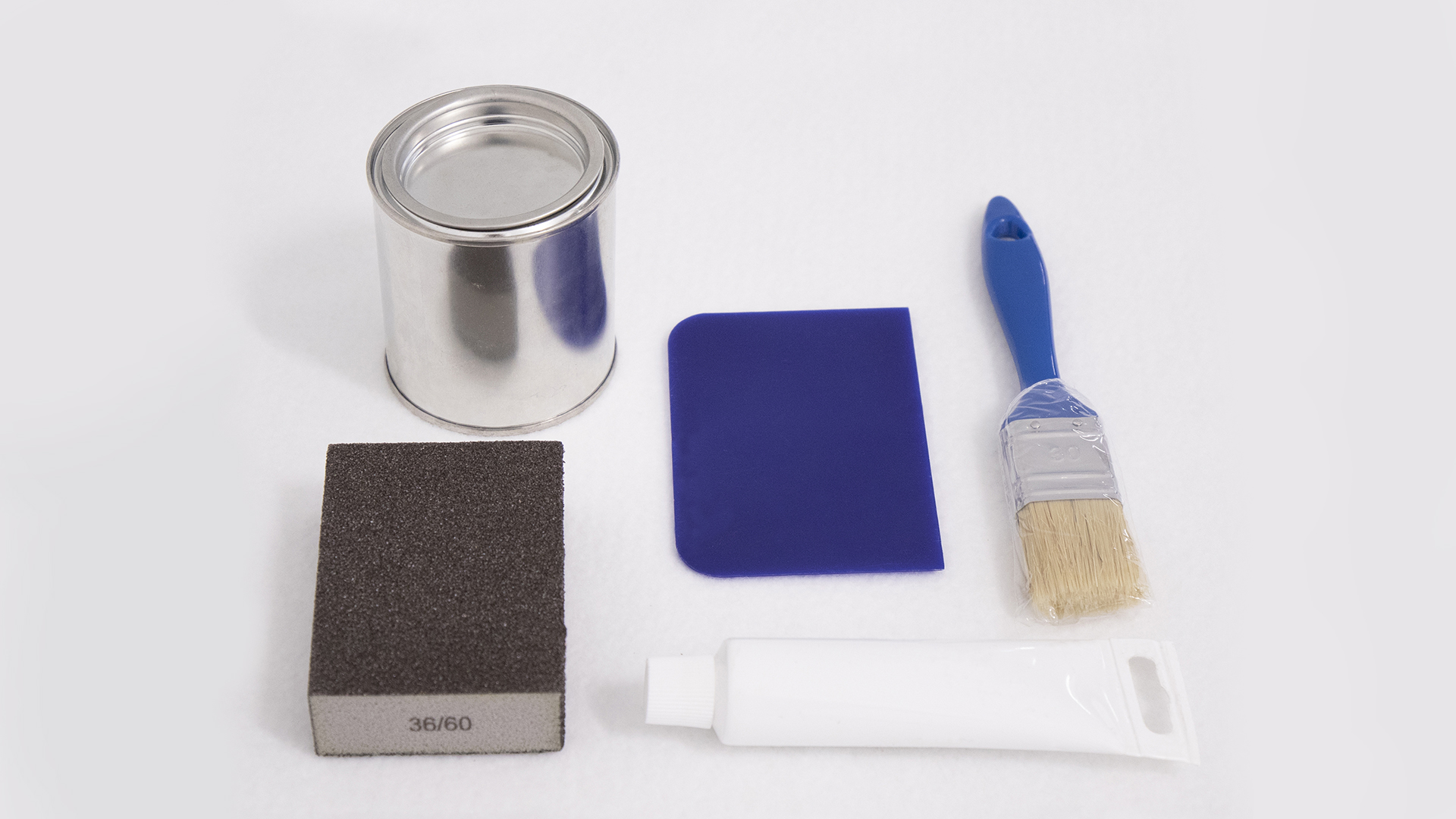 Repair kit for beer garden table sets Beer garden table sets repair kit consists of glaze, wood filler, spatula, brush, sandpaper and instructions.