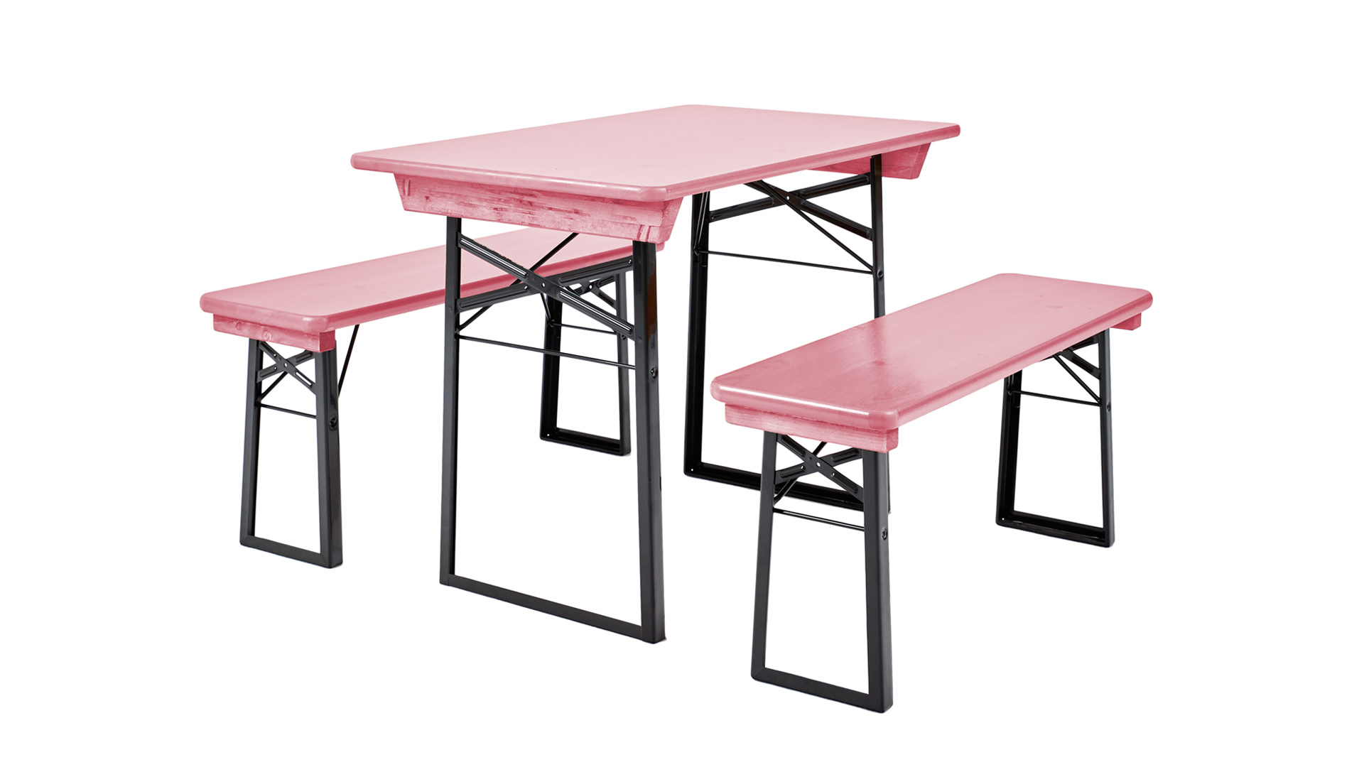 Small beer garden table set Shorty in the colour old pink.