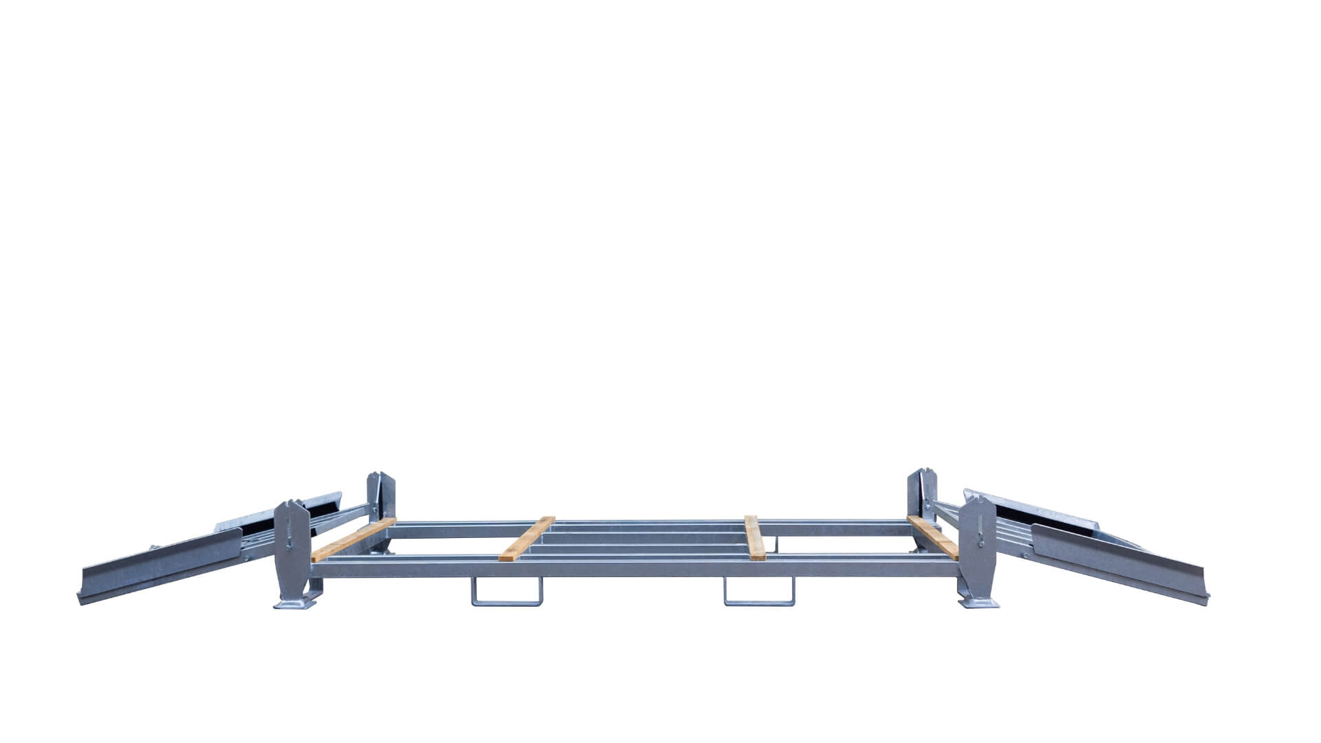 Die Seitenteile der Transportbox sind im aufgeklappten Zustand.