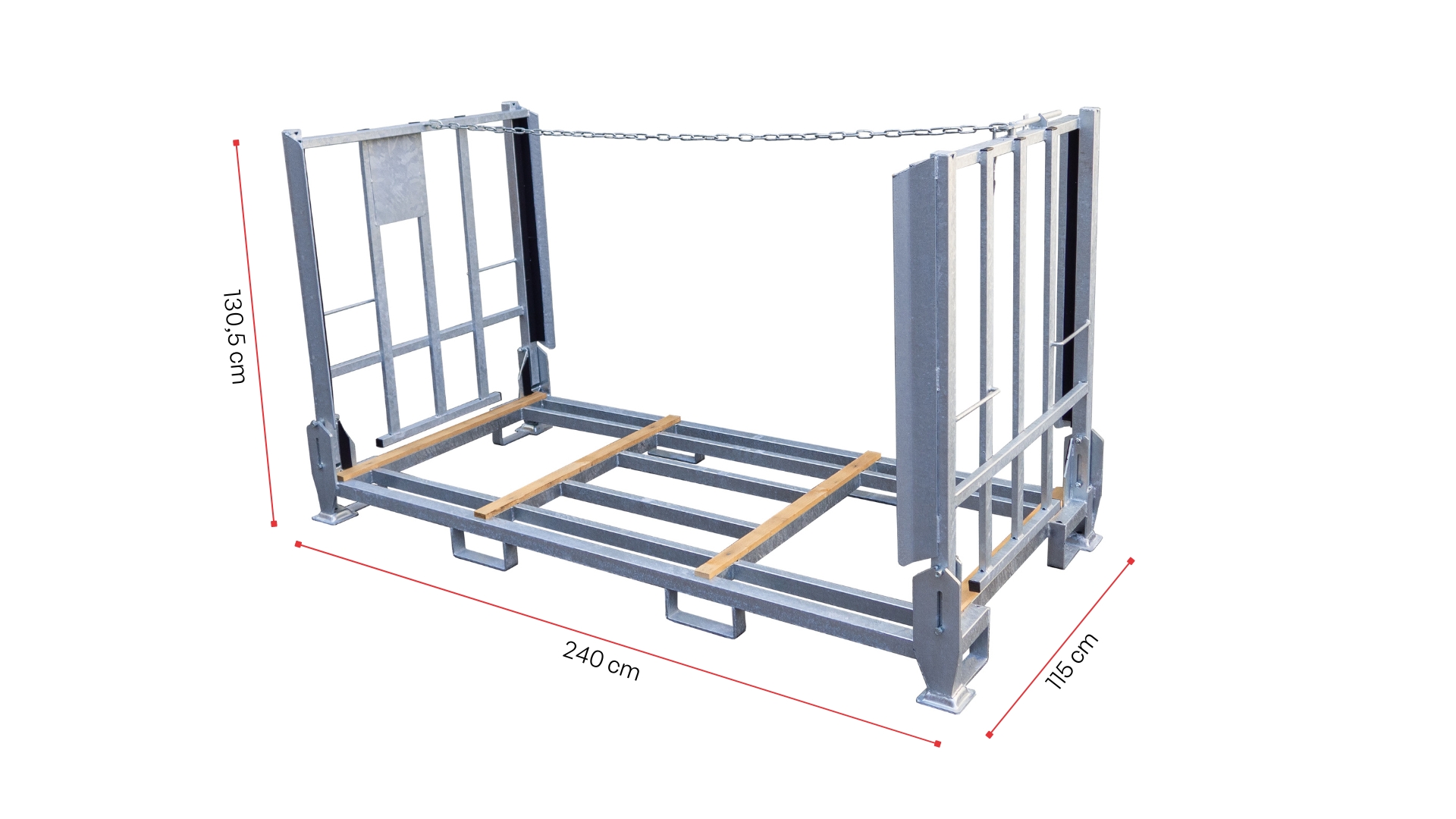Maße der leeren Transportbox | 15er Set Die leere Transportbox wird mit seinen Maßen dargestellt.