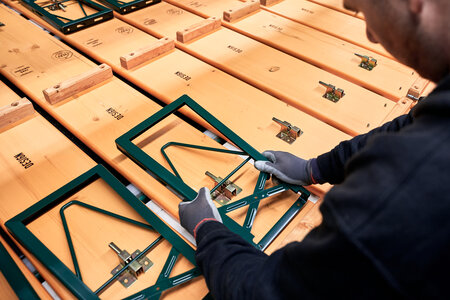 The underframe is attached to the beer garden table set.