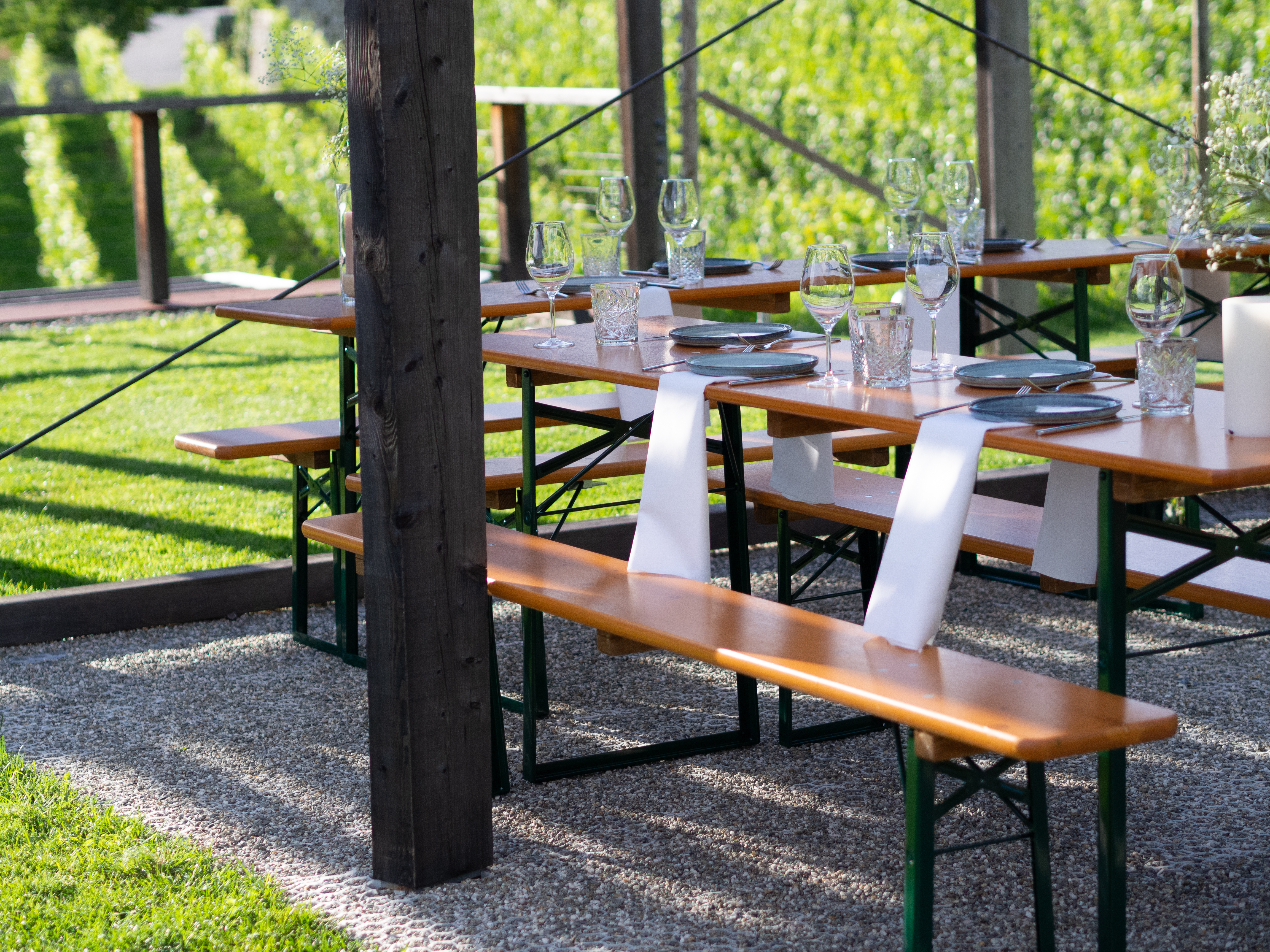 Folding Benches Vintage Biergarten Table Biergarten Table And - Main Image