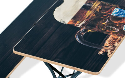 The beer table by RUKU1952was fully printed using the digital printing process.