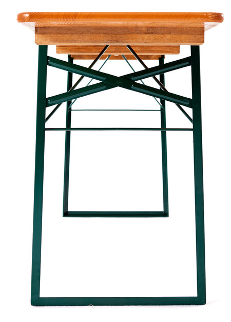 The front view of the classic beer table.