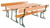 Die 75 cm breite Bierzeltgarnitur mit Lehne in Kiefer.