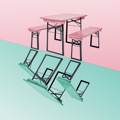 Bierzeltgarnituren in personalisierten Spezialfarben.