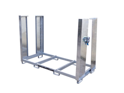 Ein leerer Transportcontainer für 20er Sets in grau ist abgebildet.