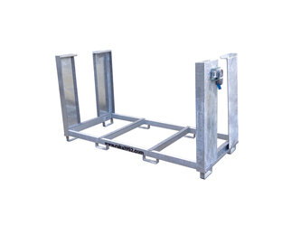 Ein leerer Transportcontainer für 15er Sets in grau ist abgebildet.
