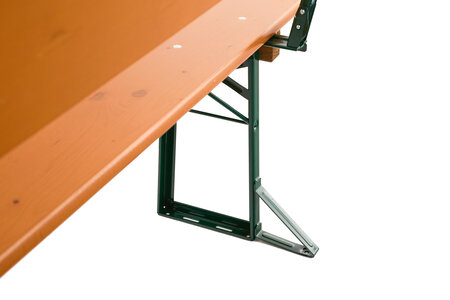 The anti-tip of the beer bench with backrest prevents the beer bench from tipping over.