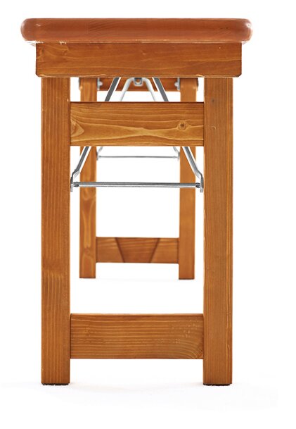 The picture shows a front view of a Rustica design beer bench.