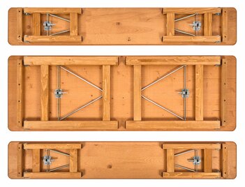 Die Draufsicht der Designgarnitur Rustica zusammengeklappt.
