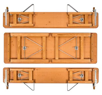 Die Draufsicht der Designgarnitur Rustica mit Lehne zusammengeklappt.
