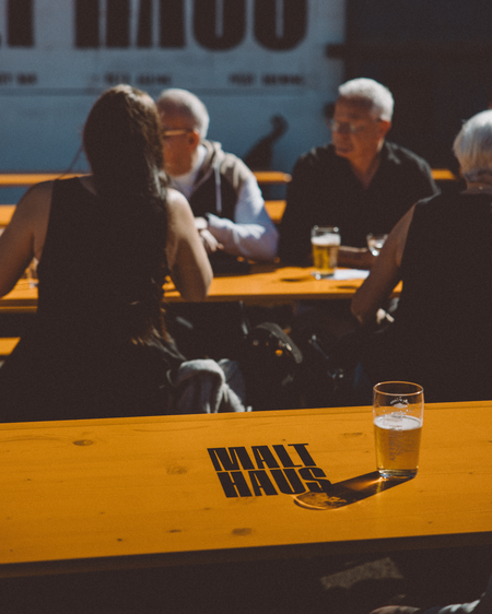 Custom beer garden table set with ink print
